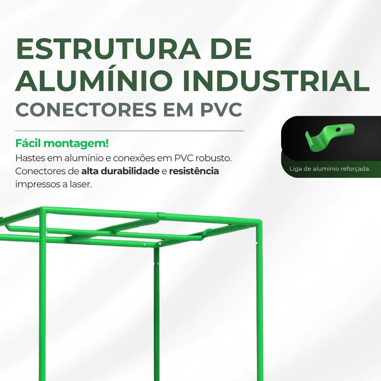 Estufa 240x120x200cm Tenda Grow para Cultivo Indoor Tecido Mylar Refletivo