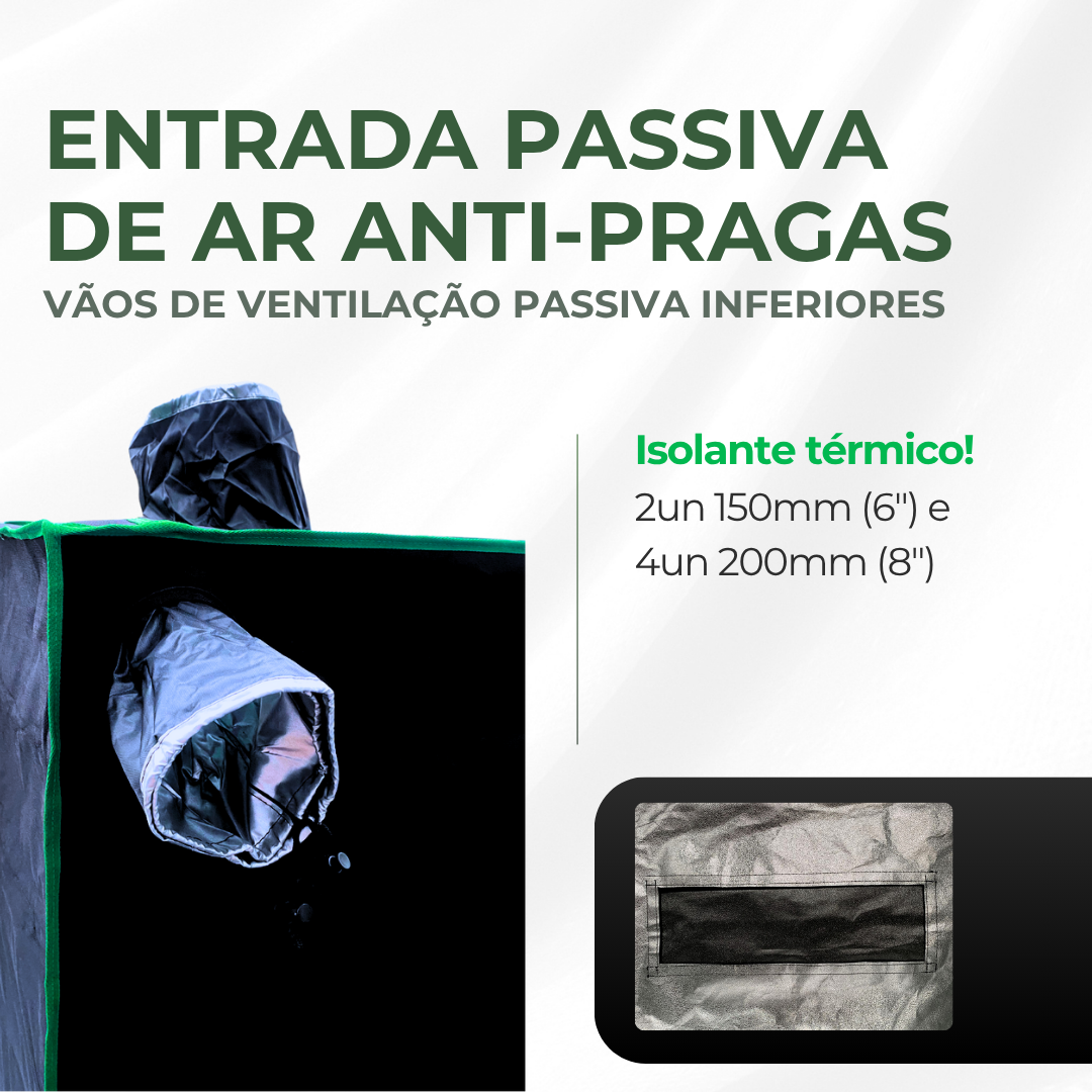 Estufa 240x240x200cm Tenda Grow para Cultivo Indoor Tecido Mylar Refletivo
