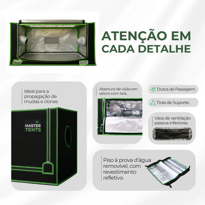 Estufa Propagação 80x60x40cm Indoor Tecido Mylar Refletivo PRO