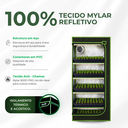 Estufa Propagação 60x40x200cm Indoor Tecido Mylar Refletivo