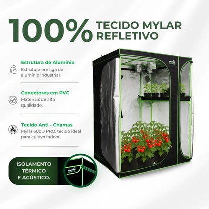 Estufa 3em1 150x120x200cm para Cultivo Indoor Tecido Mylar Refletivo PRO
