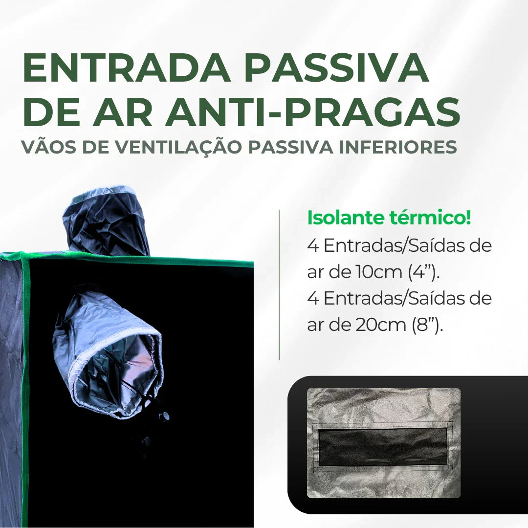 Estufa 3em1 150x120x200cm para Cultivo Indoor Tecido Mylar Refletivo PRO