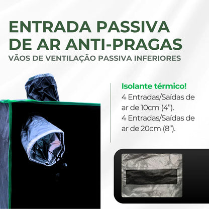 Estufa 3em1 275x120x200cm para Cultivo Indoor Tecido Mylar Refletivo PRO