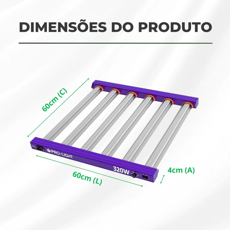 Quantum Barra 320W PRO-LIGHT Chips Samsung LM301H | Master Plants