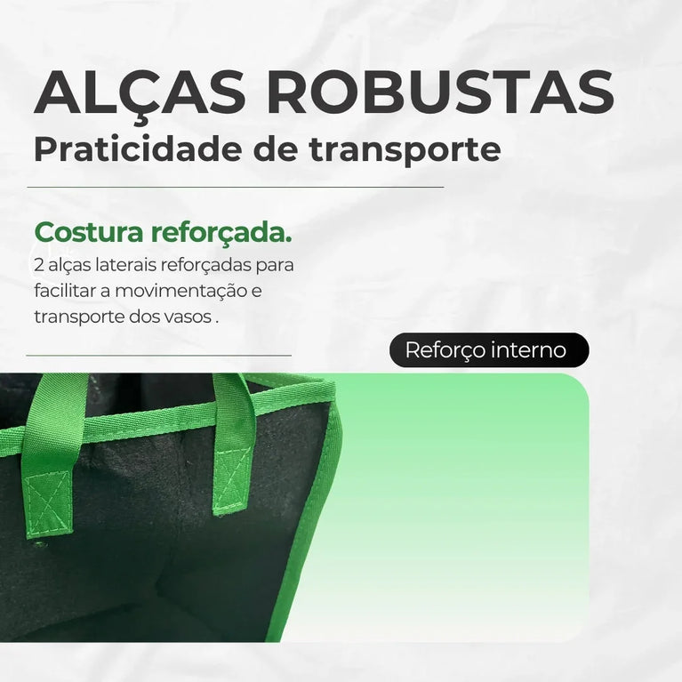 Vaso de Tecido Feltro 38L Quadrado para Plantas Grow