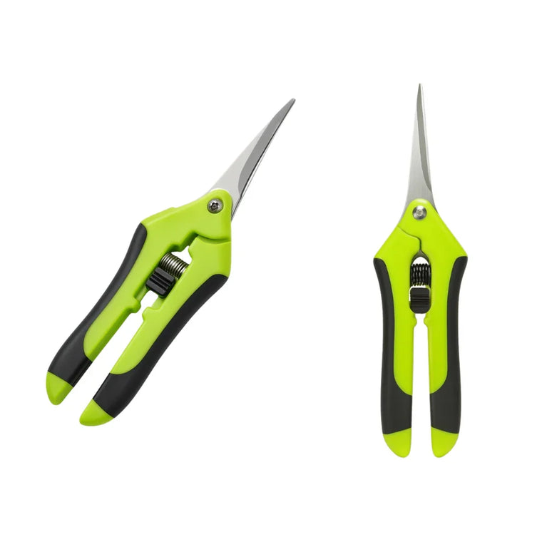 Kit de Tesoura Curva e Reta Profissional Poda Jardim Trimming - Cultivo Indoor Grow