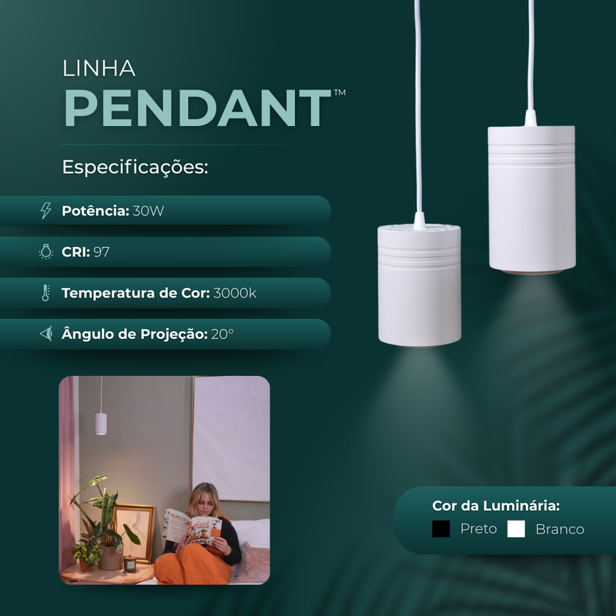 Luminária Led Paisagismo Master Plants Pendant 3000K 20° 30W