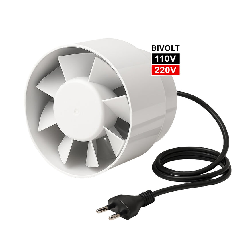 Exaustor Bivolt 150mm Cultivo Indoor Estufa Grow 18w Branco