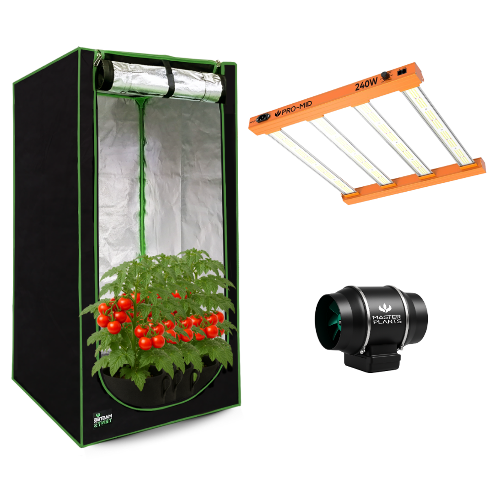 Kit Cultivo Grow Estufa Tenda Grow 80x80x180 + Led Quantum Bar Qb 240w Chips LM283B Samsung + Exaustor Turbo 100mm