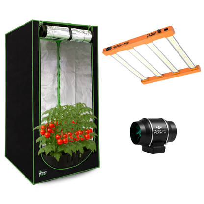 Kit Cultivo Grow Estufa Tenda Grow 80x80x180 + Led Quantum Bar Qb 240w Chips LM283B Samsung + Exaustor Turbo 100mm