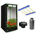 Kit Cultivo Grow Completo Estufa 100x100x200cm + LED Qb 240W PRO-MASTER + Exaustor Turbo 125MM Preto + Filtro 125mm 580m³
