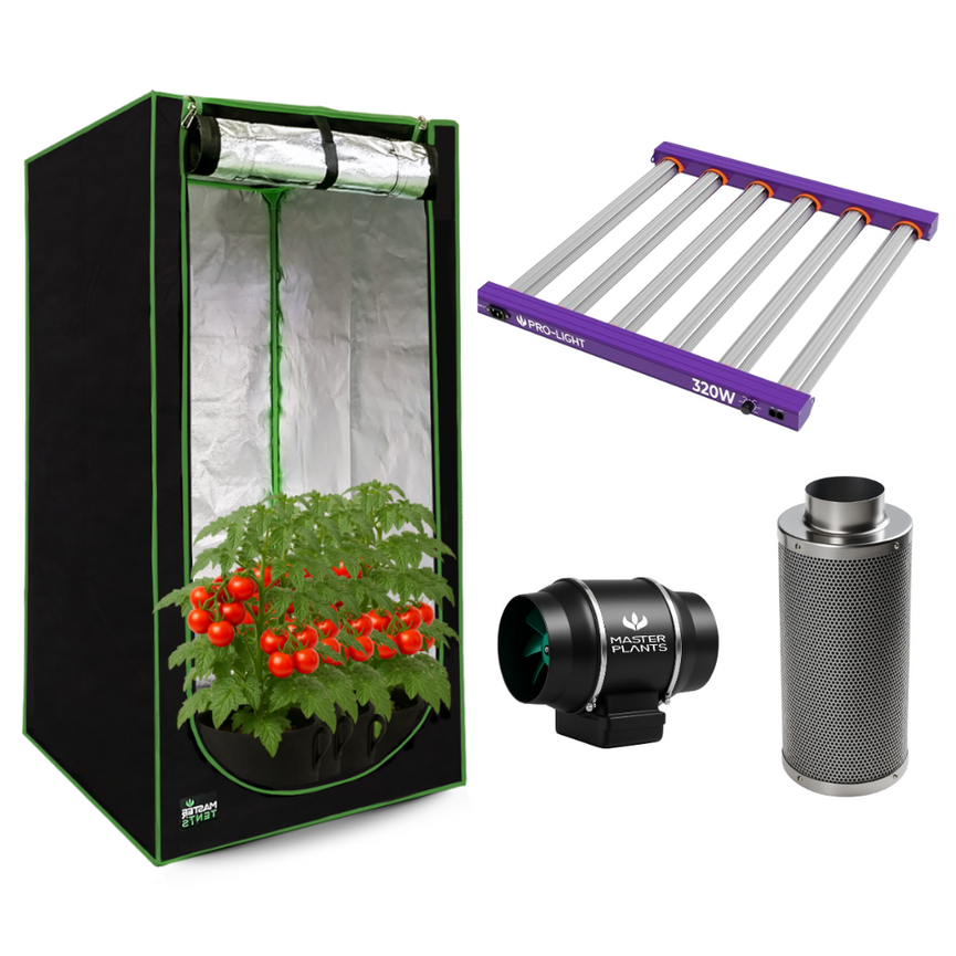 Kit Cultivo Grow Completo Estufa 100x100x200cm + LED Qb 320W Samsung LM301H + Exaustor Turbo 125MM Preto + Filtro 125mm 580m³