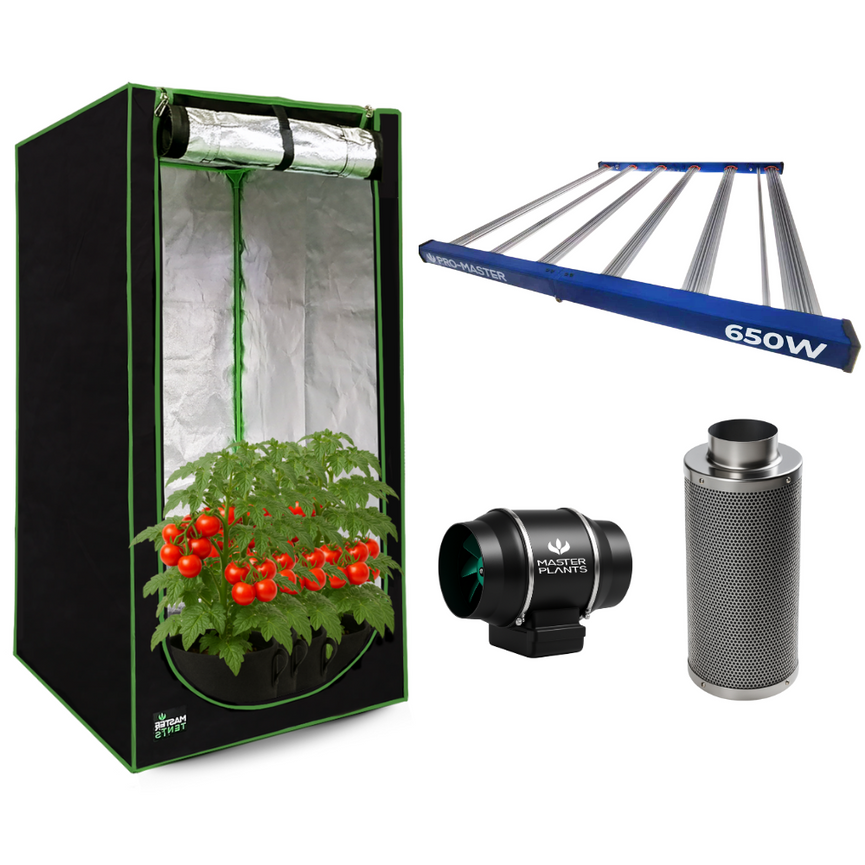 Kit Cultivo Grow Completo Estufa 150x150x200cm + LED Quantum Bar 650W UV+IR PRO-MASTER + Exaustor Turbo 200MM Preto + Filtro 200mm 1000m³