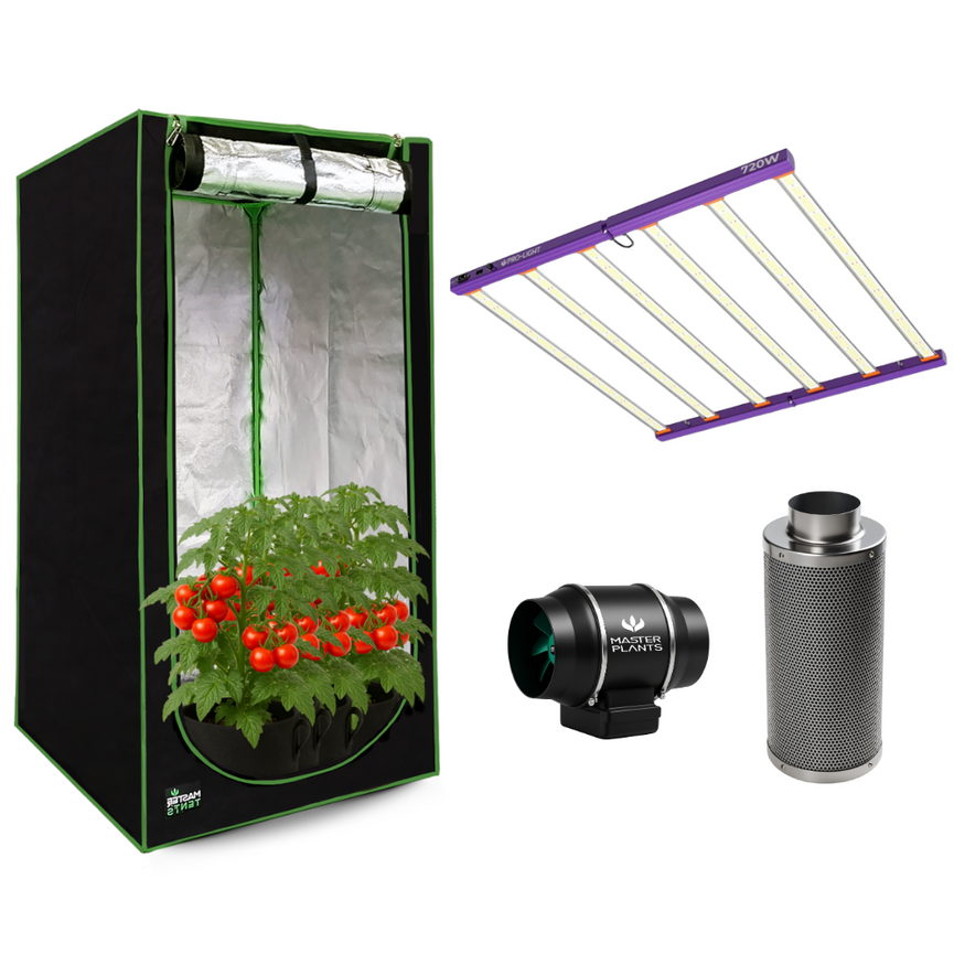Kit Cultivo Grow Completo Estufa 150x150x200cm + LED Quantum Bar 720W Samsung LM301H + Exaustor Turbo 200MM Preto + Filtro 200mm 1000m³