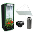 Kit Cultivo Grow Completo Estufa 60x60x160cm + LED Qb 65W Samsung LM301H EVO + Exaustor Turbo 100MM Preto + Filtro 100mm 380m³