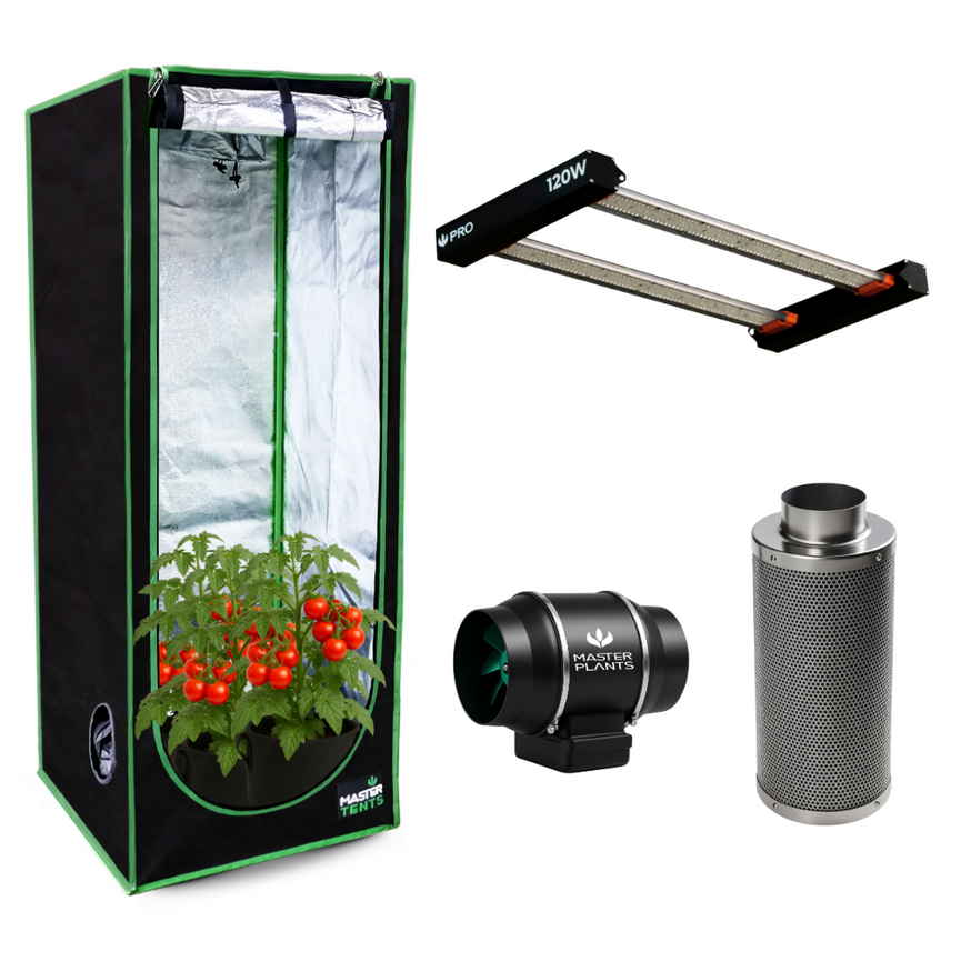 Kit Cultivo Grow Completo Estufa 80x80x180cm + LED Qb 120W Samsung LM301H EVO + Exaustor Turbo 100MM Preto + Filtro 100mm 380m³