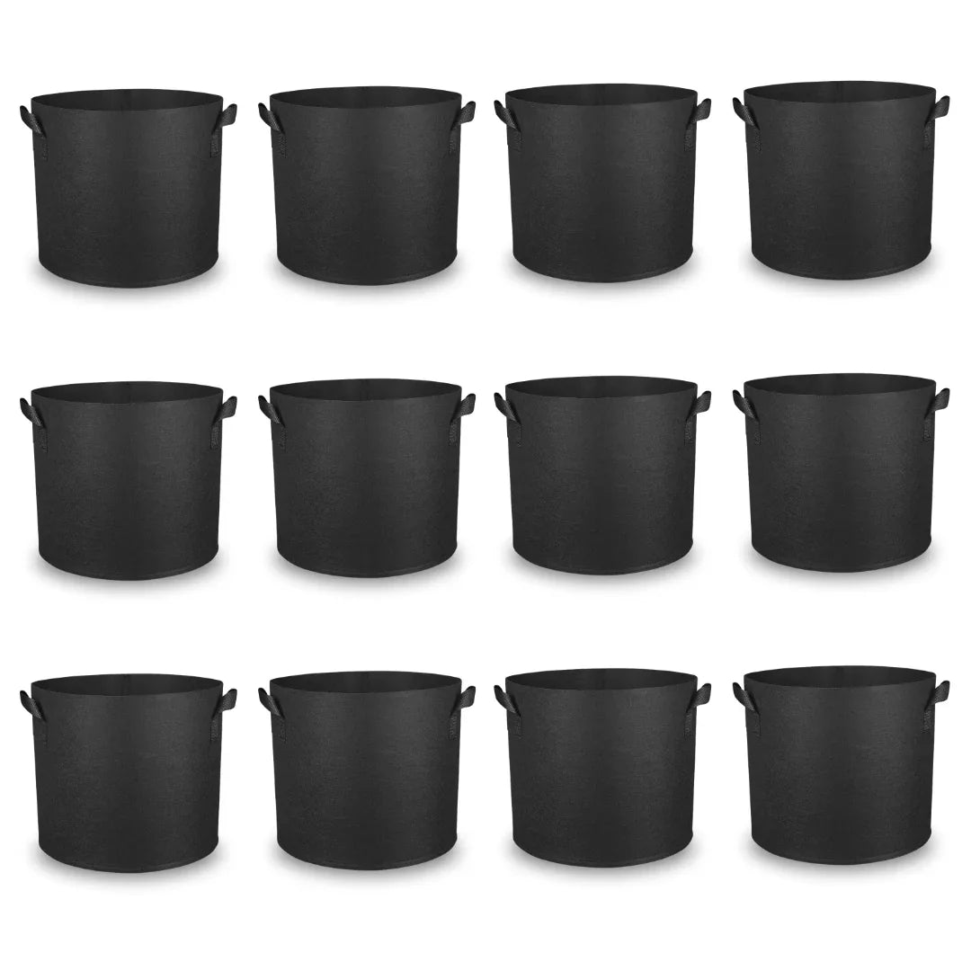 Kit 12un Vaso de Tecido Feltro 11L Redondo para Plantas Grow