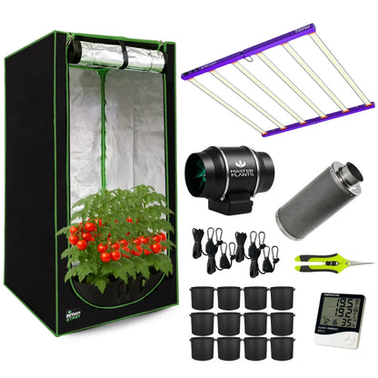 Kit Cultivo Grow Completo Estufa 150x150x200cm + LED Quantum Bar 720W Samsung LM301H + Exaustor Turbo 200MM Preto + Filtro 200mm 1000m³ + Acessórios