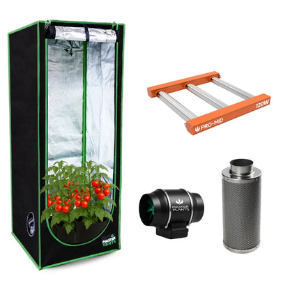 Kit Cultivo Grow Completo Estufa 80x80x180cm + LED Qb 120W Samsung LM283B + Exaustor Turbo 100MM Preto + Filtro 100mm 380m³