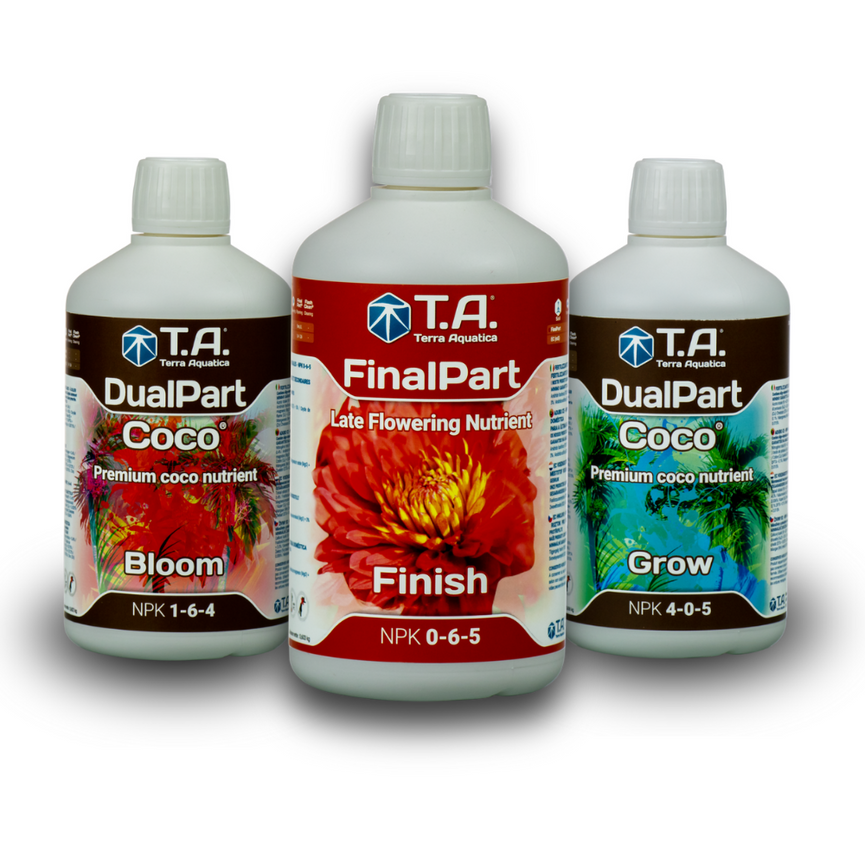 Kit Fertilizantes Terra Aquatica DualPart Coco - 3Pack (Grow, Bloom + Final Part)