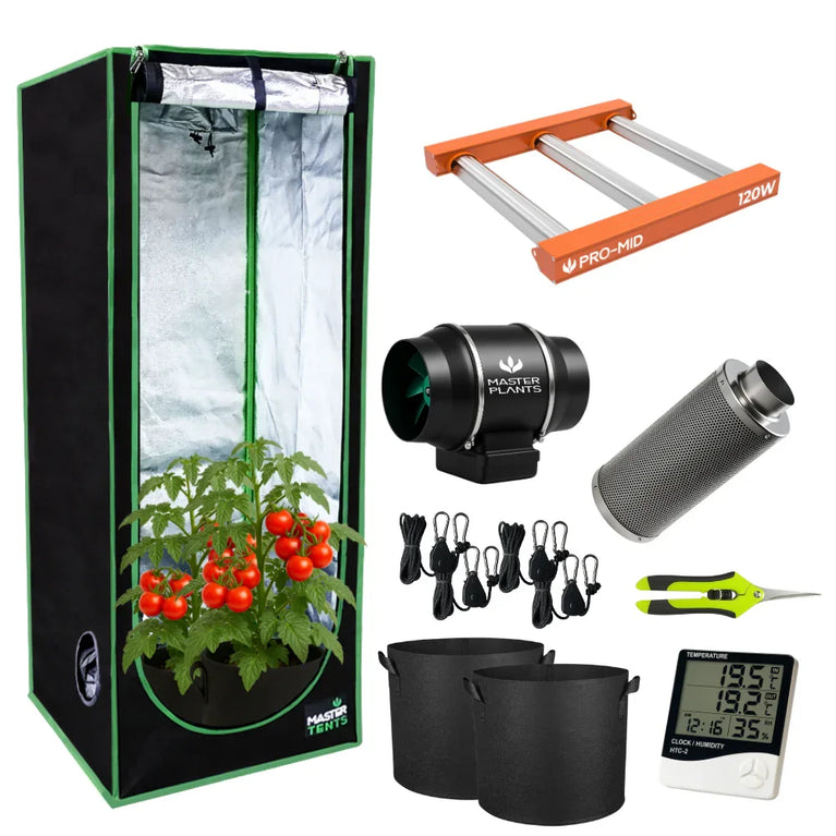 Kit Cultivo Grow Completo Estufa 60x60x160cm + LED Qb 120W Samsung LM283B + Exaustor Turbo 100MM Preto + Filtro 100mm 300m³ + Acessórios