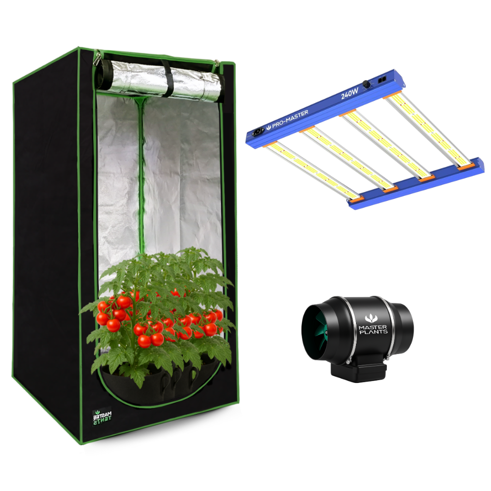 Kit Grow Completo 100x100 LED Quantum Bar 240W Exaustor Turbo 125mm